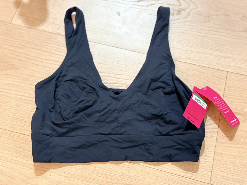 Commando Butter Comfy Bralette Black L NWT BRA227